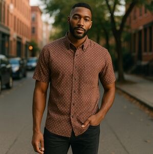 $200 Bruno 100% Silk Vintage Large Colorful Button-Up with pocket EUC